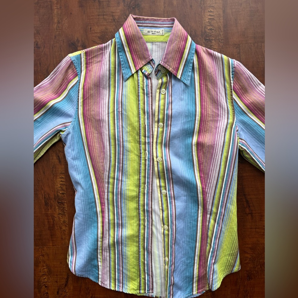 Etro button up blouse bright colors size IT 40/S - Picture 2 of 11